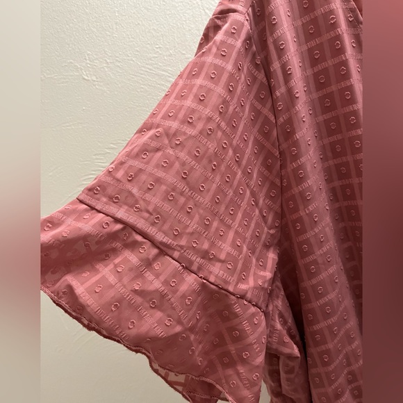 Bloom Chic Dusty Pink midi dress with ruffles on skirt in a size 26. - Picture 5 of 6